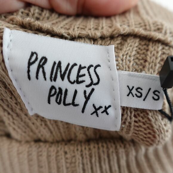 NWT Princess Polly Lexie Knit Pants XS/S Beige Marle Wide Leg High Rise Lounge - Picture 6 of 10